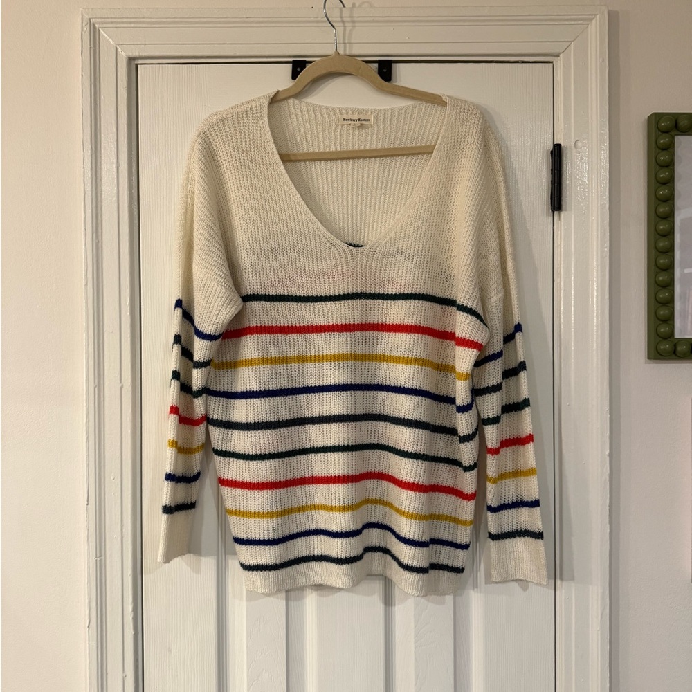 Newbury Kustom Multicolor Striped V-Neck Sweater